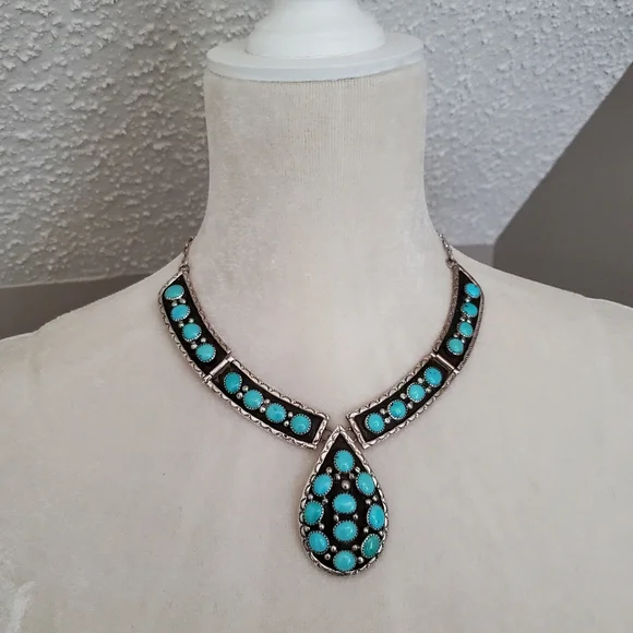 COPY - Vintage Sterling Silver and Turquoise Necklace - Picture 9 of 9